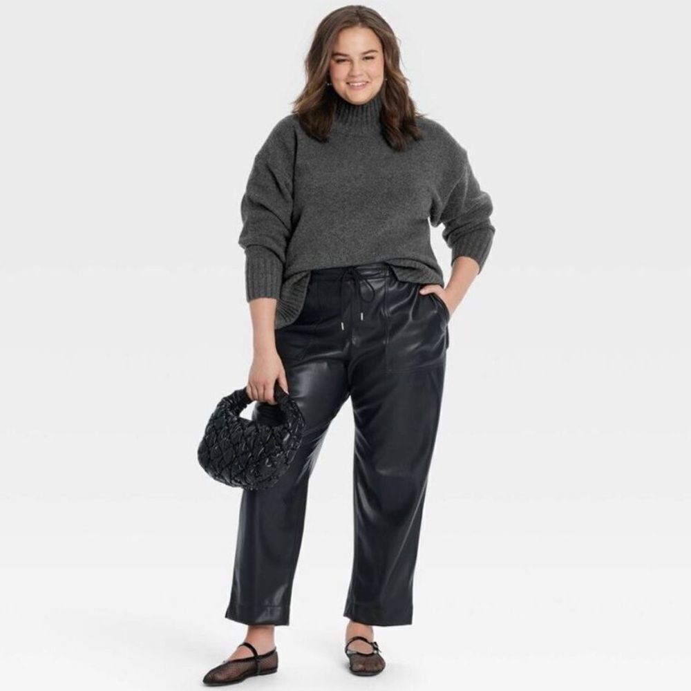 A New Day Women's Gray Mock Turtleneck Oversized Sweater!